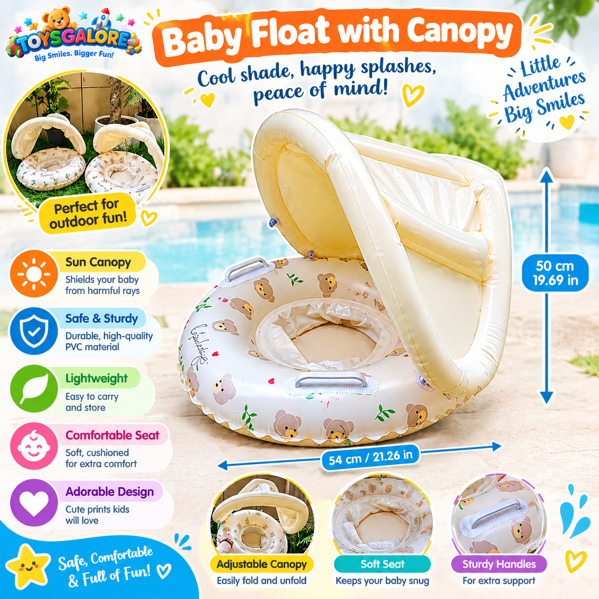 Toysgalore™ Baby Float with Canopy
