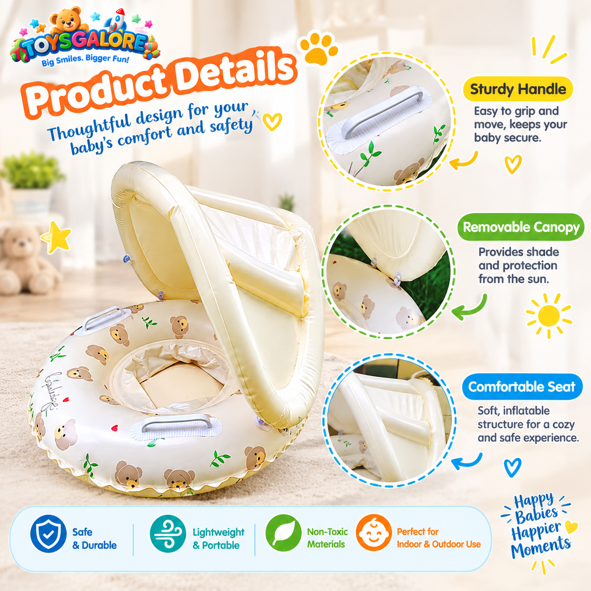Toysgalore™ Baby Float with Canopy