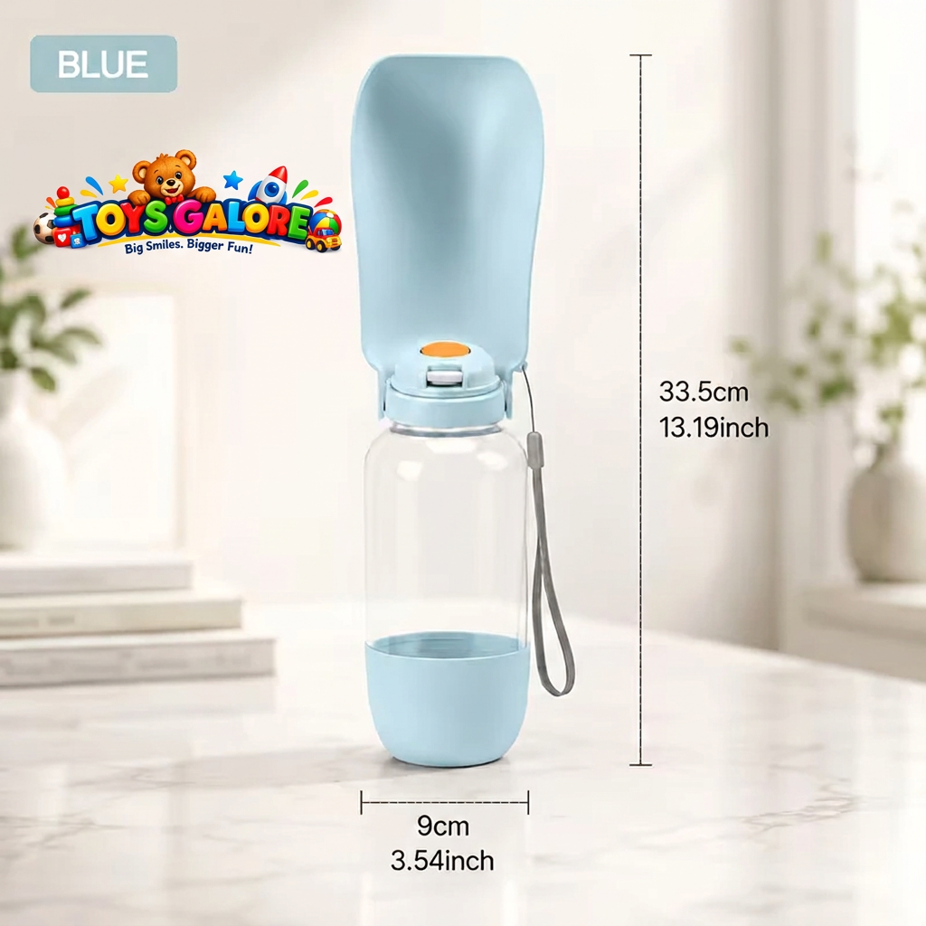 Watermarked blue bottle dimensions