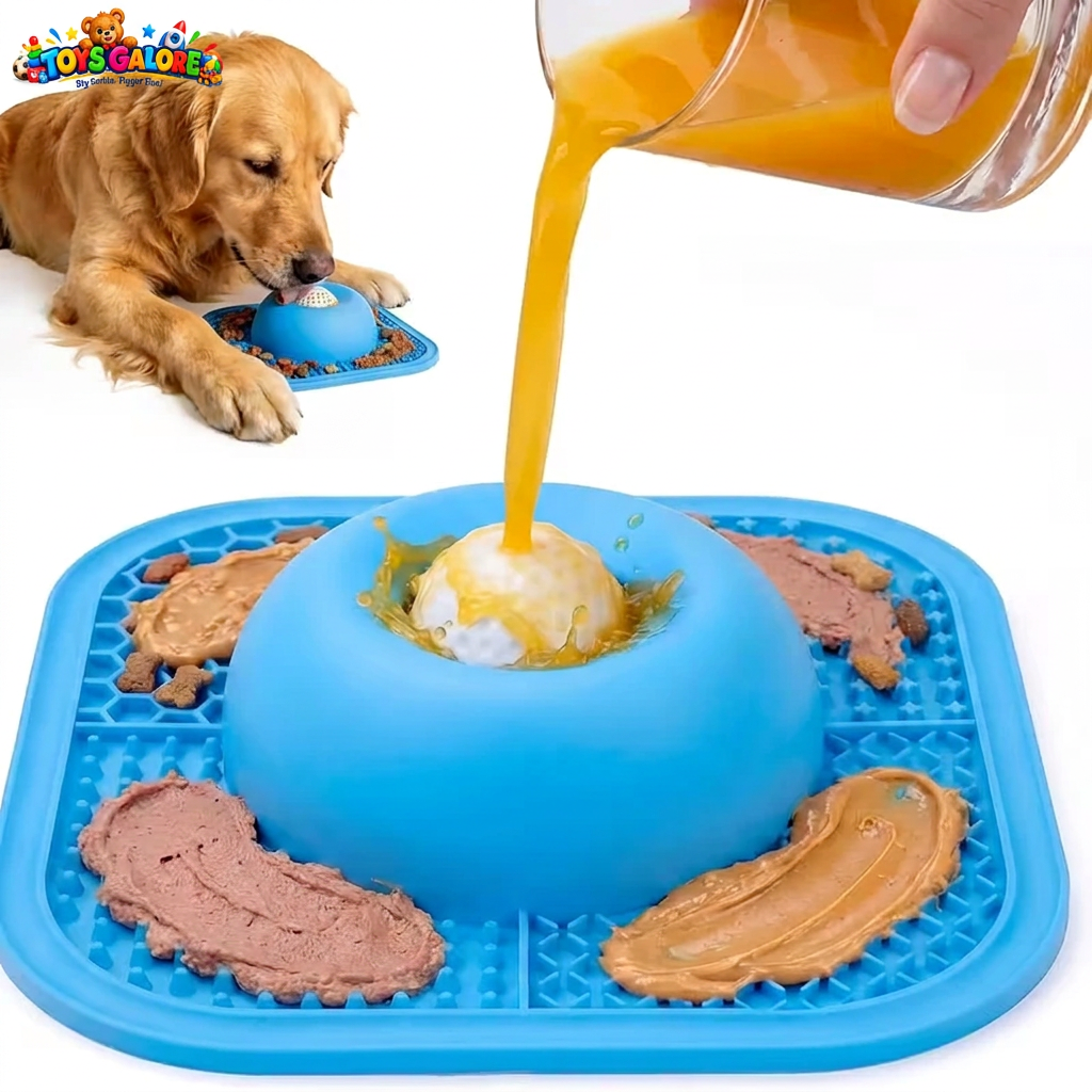 Watermarked blue feeding dish
