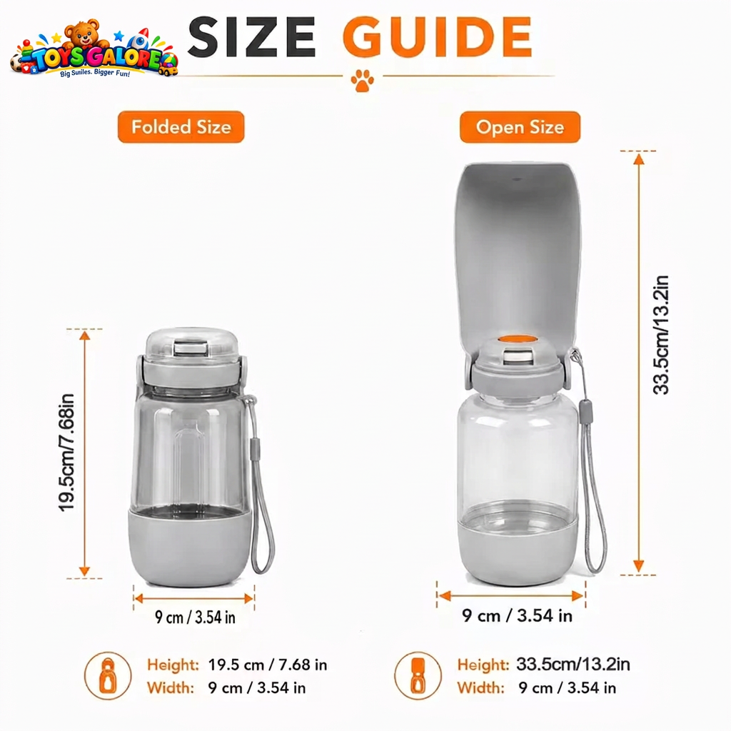 Watermarked bottle size guide